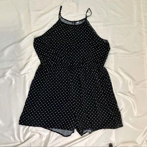 Old Navy Black Polka Dot Romper Size XXL
